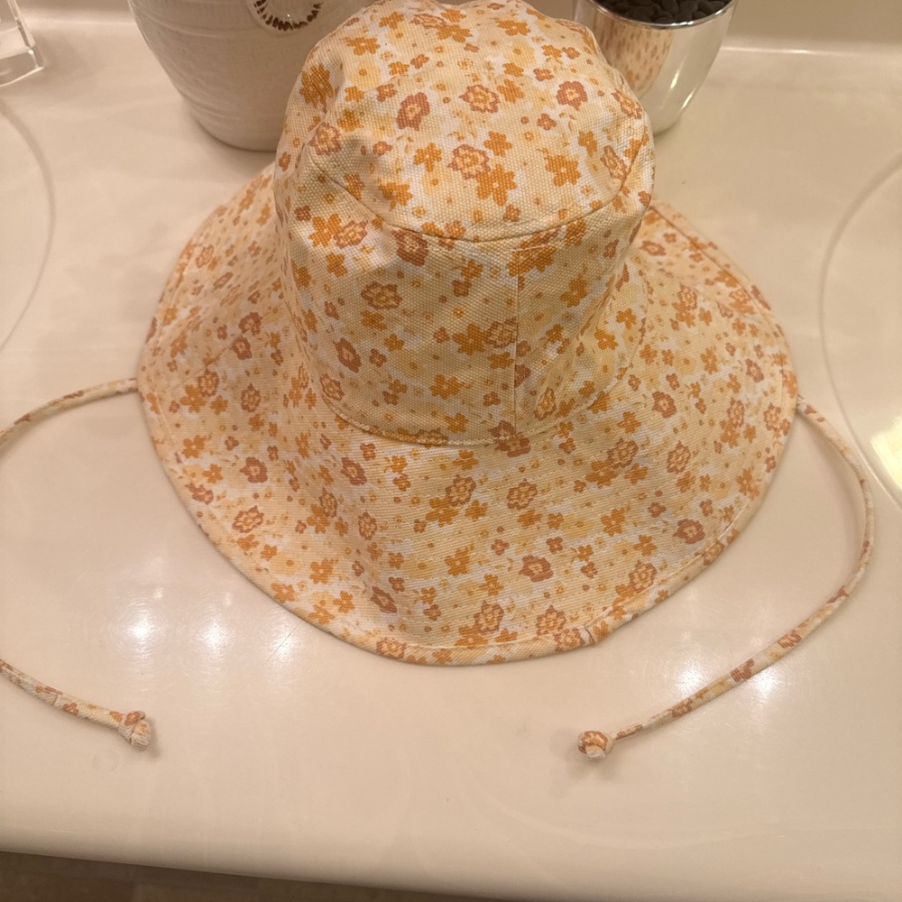 Lack Of Color Floral Bucket Hat Peach Bloom Festival Staples💯% Cotton Canvas NWT - Picture 7 of 16